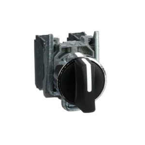 Selector switch, Harmony XB4, metal, black, 22mm, 3 positions, spring spring return, 2NO XB4BD53 IDSIG - Harmony XB4 Industry