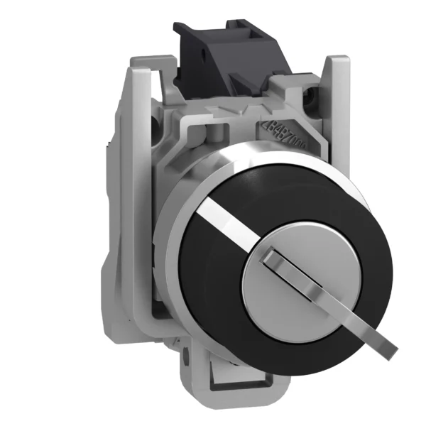 Key switch selector, Harmony XB4, metal, black, 22mm, key 455, 2 positions,stay put, 1 NO XB4BG21 IDSIG - Harmony XB4 Industry