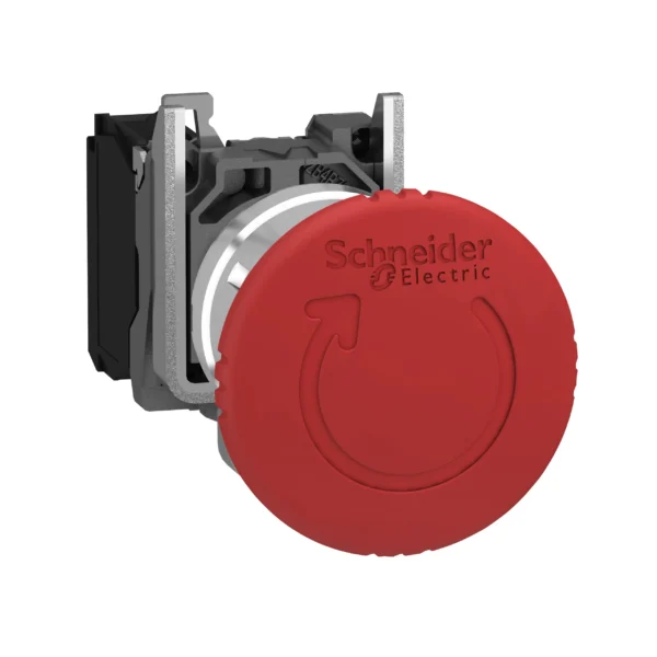 Emergency switching off push button, Harmony XB4, metal, red mushroom 40mm, 22mm, trigger latching turn to release, 1NC XB4BS8442 IDSIG - Harmony XB4 Industry