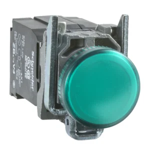 Pilot light, Harmony XB4, metal, green, 22mm, plain lens with BA9s bulb, 230...240V AC XB4BV43 IDSIG - Harmony XB4 Industry