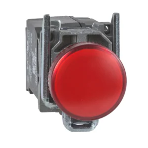 Pilot light, Harmony XB4, metal, red, 22mm, plain lens with BA9s bulb, 230...240V AC XB4BV44 IDSIG - Harmony XB4 Industry
