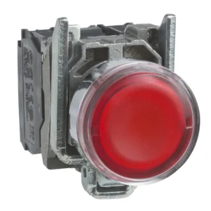 Illuminated push button, Harmony XB4, metal, flush, red, 22mm, spring return, lt 250V, 1NO+1NC XB4BW3465 IDSIG - Harmony XB4 Industry