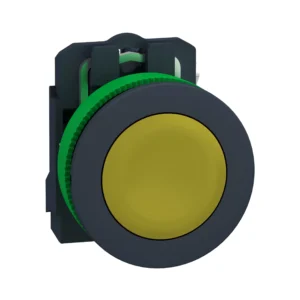 Antimicrobial Push button flush mounted, Harmony XB5, plastic, yellow, 30mm, spring return, unmarked, 1NO XB5FA51 IDSIG - Harmony Plus Industry
