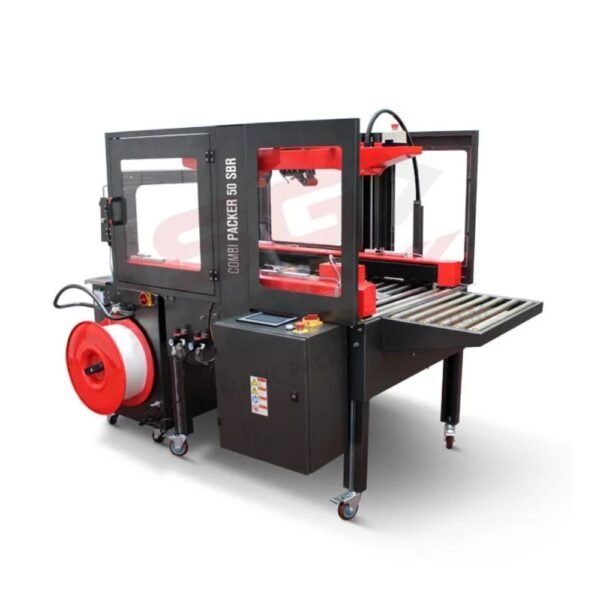 Combined strapping and taping machine