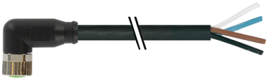M8 female 90° A-cod. with cable | 7000-08101-6110060 | PVC 4x0.25 bk UL/CSA 0.6m | Murrelektronik