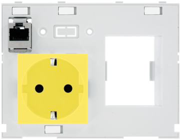 MODLINK MSDD DBL COMBI INSERT GERMANY YELLOW | 4000-68000-4390001 | 1xRJ45 fem./fem. + RCD opening | Murrelektronik